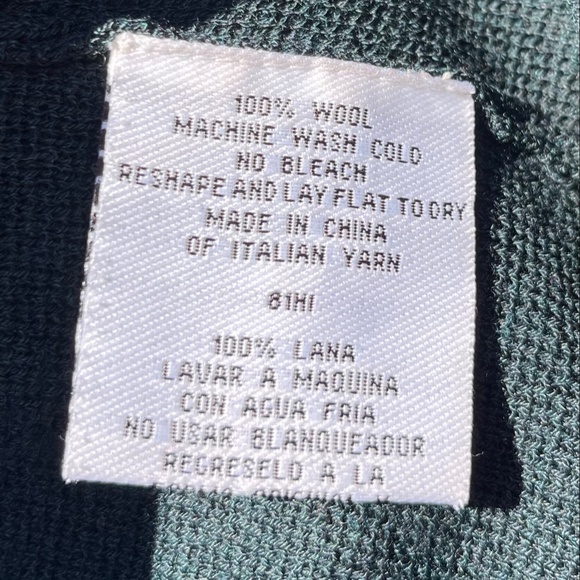 EILEEN FISHER 100% merino wool cardigan - olive (womens, medium) - Picture 4 of 4